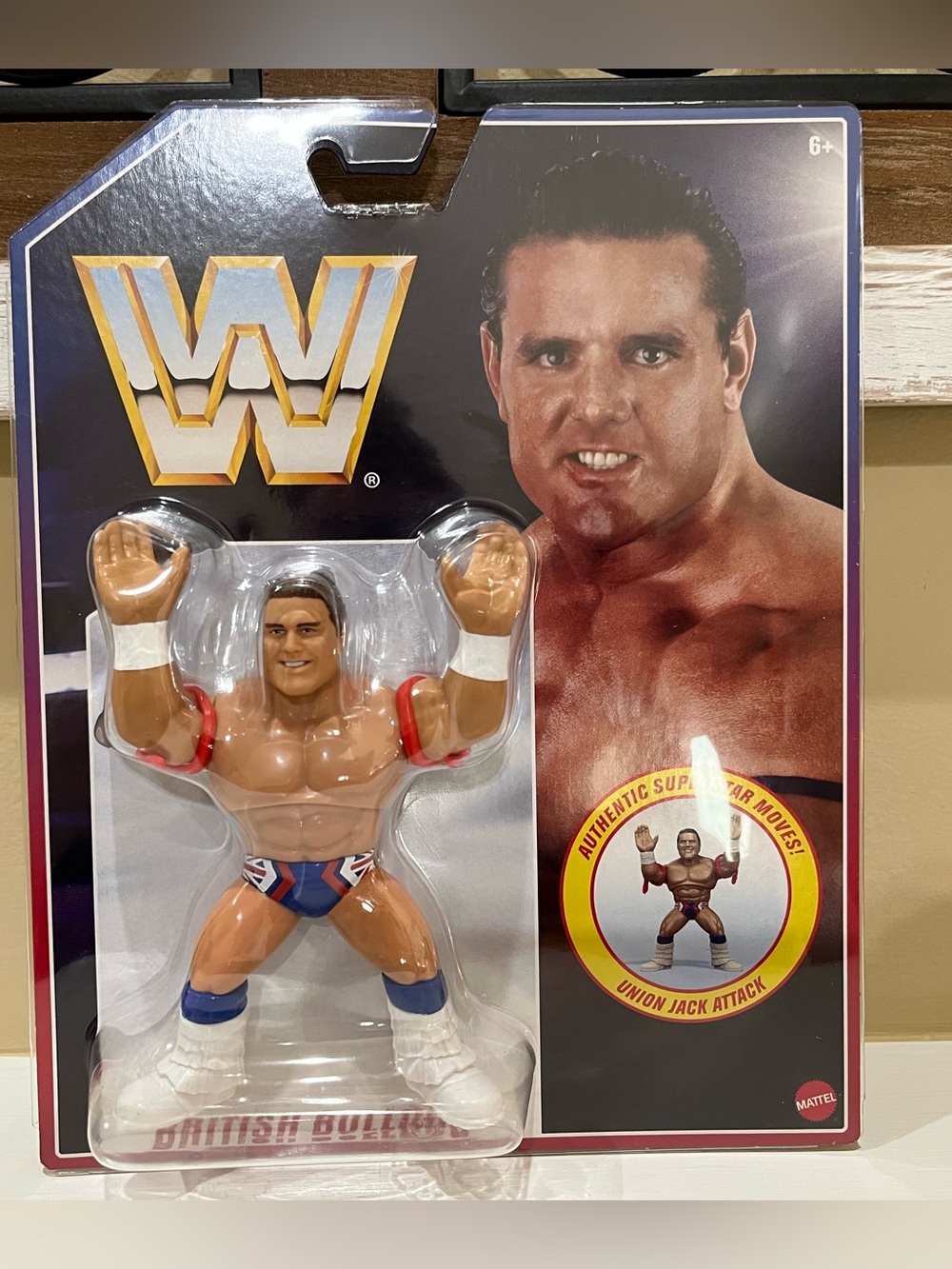 WWE British Bulldog Mattel Retro Hasbro Style Wrestling Action Figure Toy